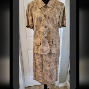 Leslie Fay Casual Comfort Skirt Suit Size 10